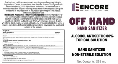 OFF HAND Hand Sanitizer FDA label.jpg spl unclassified section label - OFF HAND Hand Sanitizer FDA label